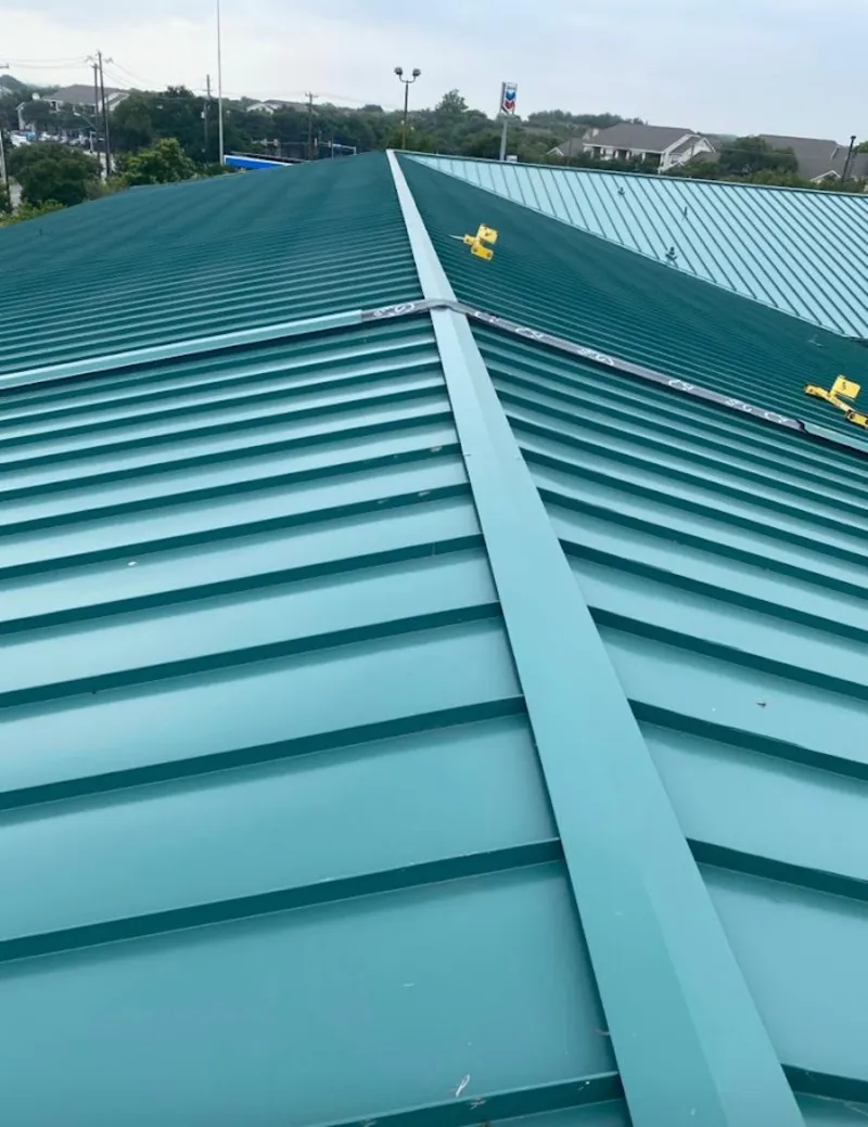 Green commercial metal roof ridge and valley for Metal Roof Repair in Laurinburg